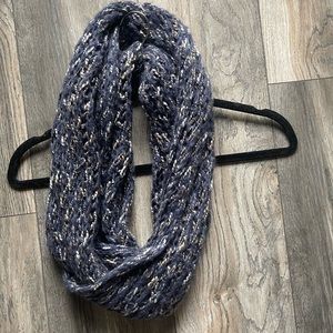 Navy and white infinity scarf